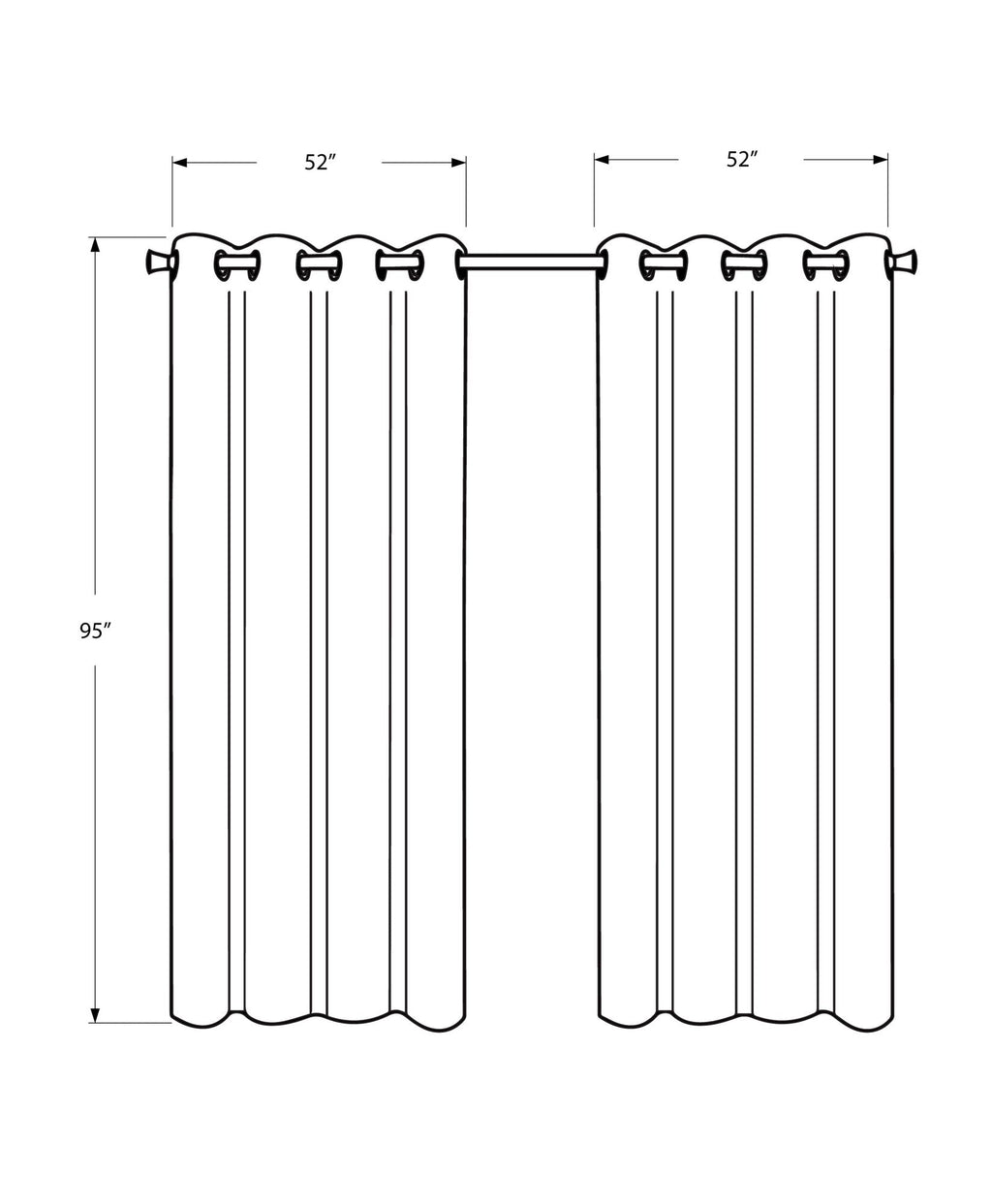 2 Pieces Set Room Darkening Curtain Panels with Grommet - Contemporary Style
