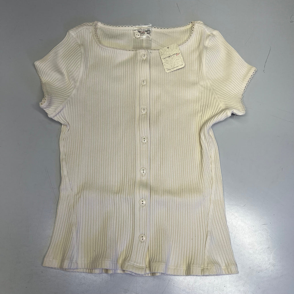 FREE PEOPLE Ribbed Cap Sleeve Most Wanted Cardi Women's Sz M Ivory 92736032