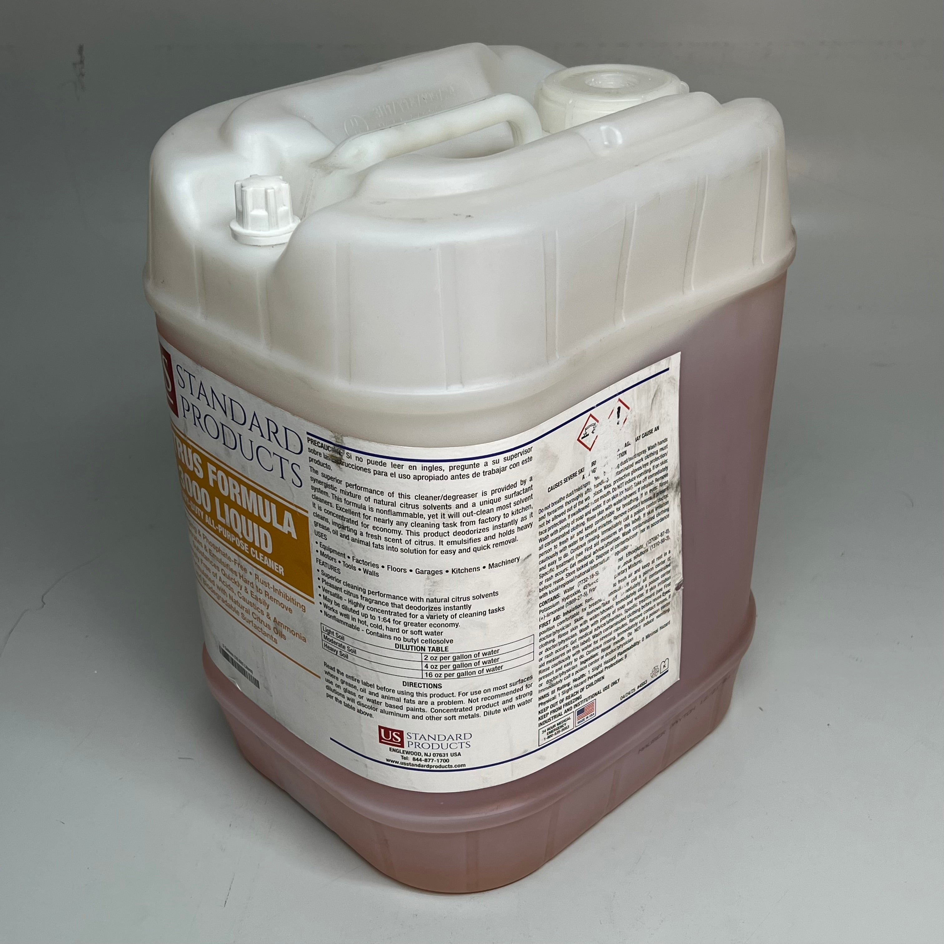 US Heavy-Duty All-Purpose Cleaner Citrus Formula 3000 Liquid 5 Gal Orange 4553