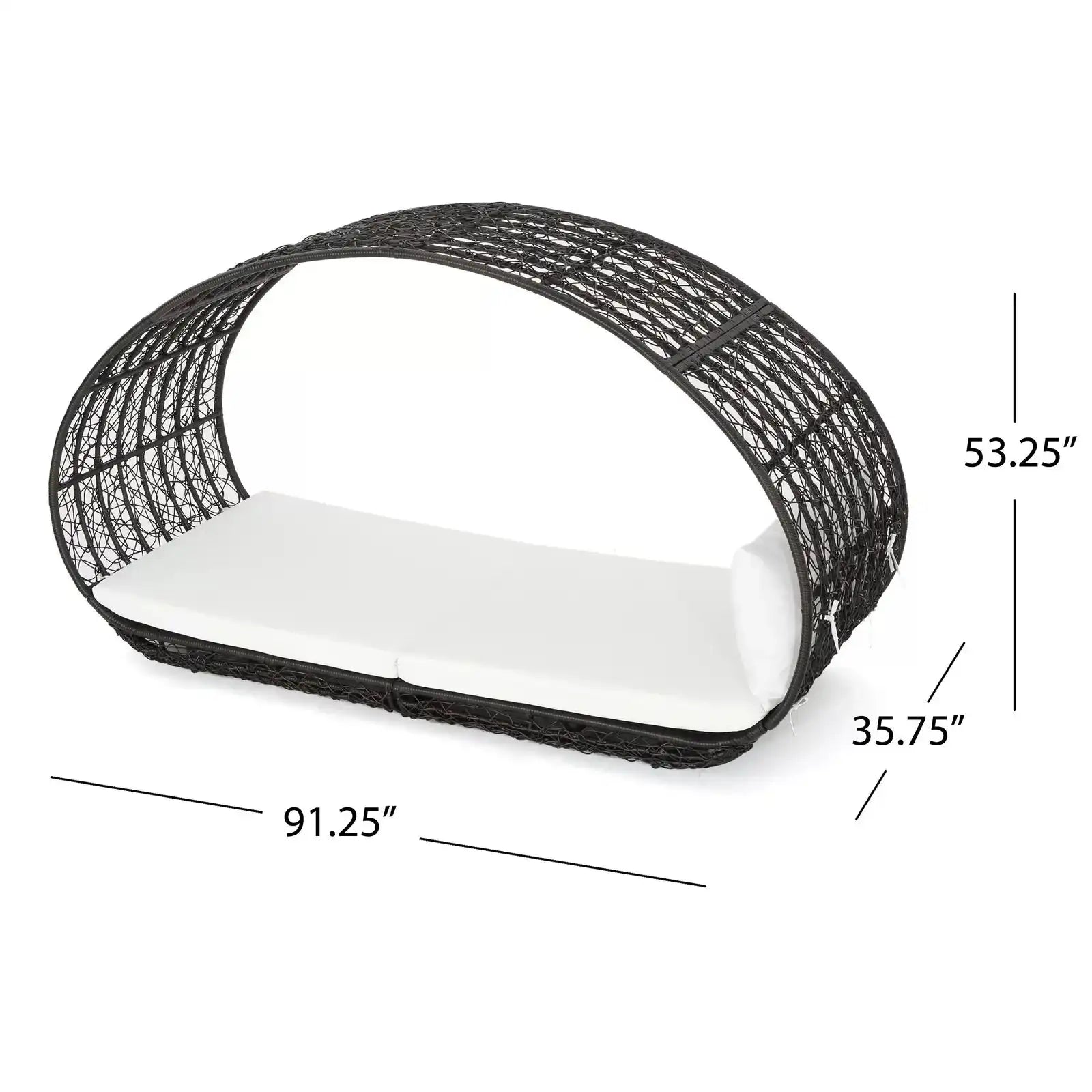 Abigal Outdoor Wicker Daybed With Cushion