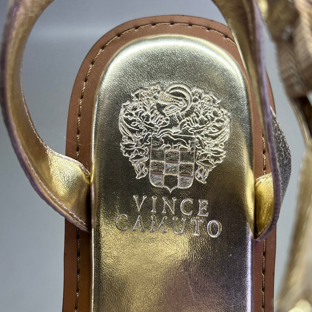 VINCE CAMUTO Leather Studded Gladiator Sandals Women's Sz 10M Egyptian Gold