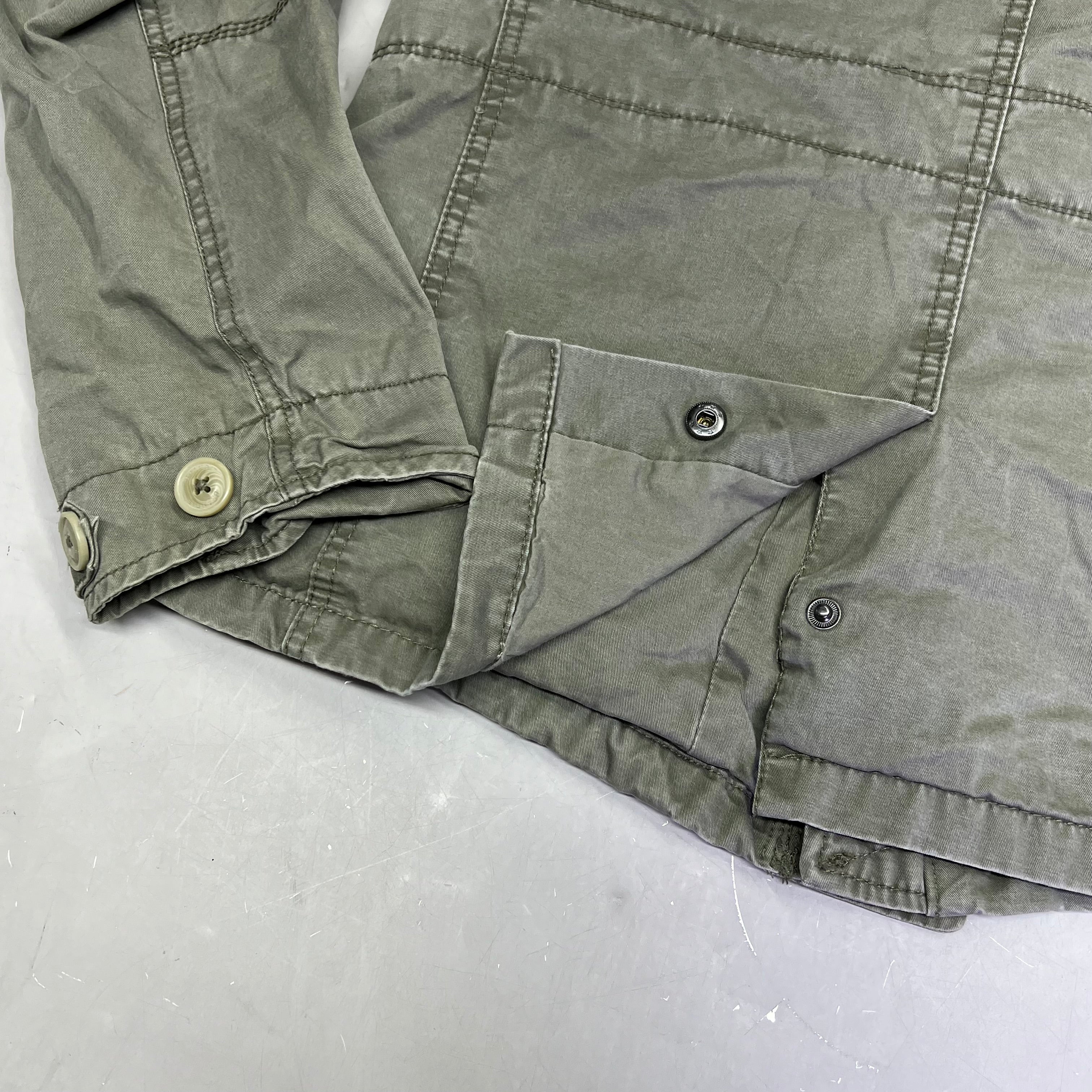 BRANDIT Military Jacket Vintage Cotton Inside & Out Men's Sz M Vintage Green
