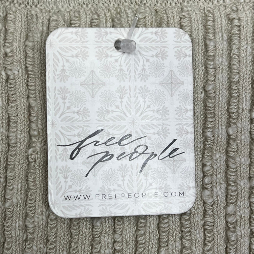 FREE PEOPLE Side Tie Lizzie Sweater Top Women's Sz L Summer Sand 97299119