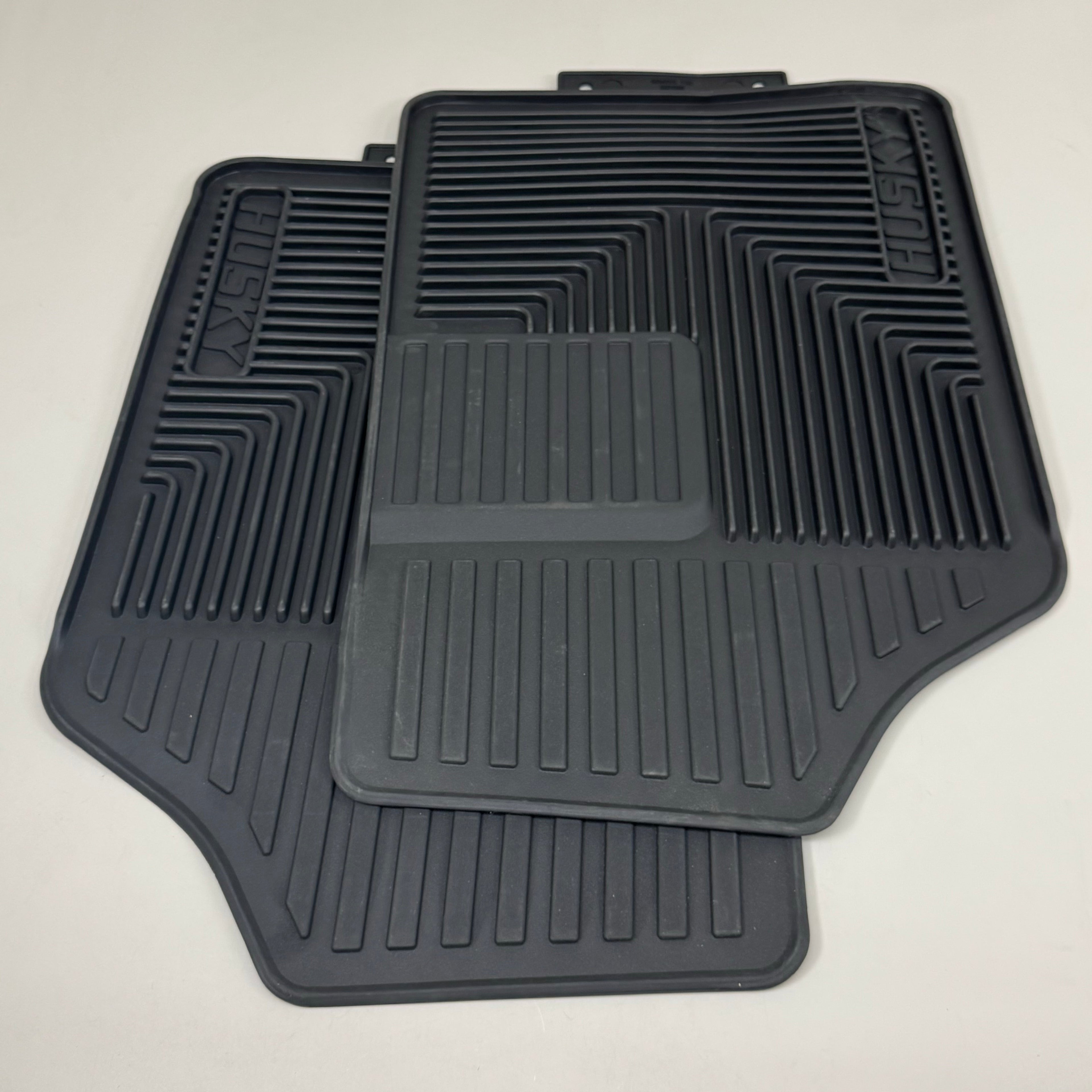 HUSKEY(2 PIECE) Ultra Tough Heavy Duty Floor Mat Liners Non-Slip Backing 27"x18"