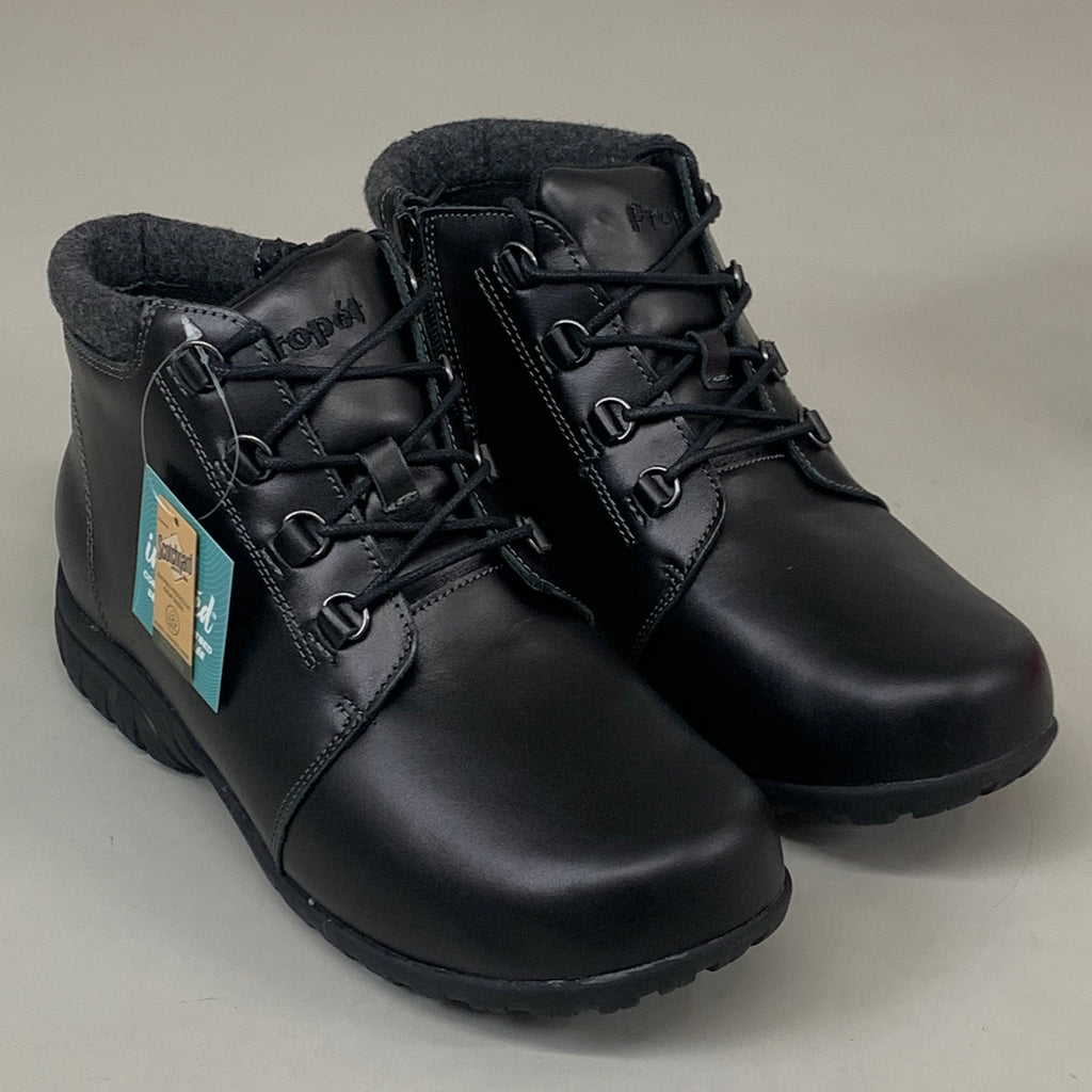 PROPET Delaney Leather Ankle Boot XX(4E) Women's SZ 8.5 Black WFV002LBLKE-08H