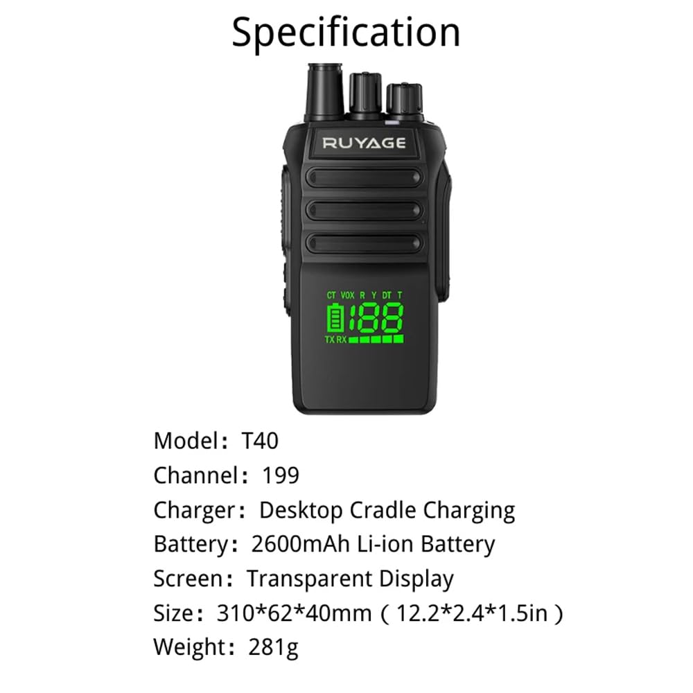 RUYAGE T40 IP67 Waterproof VHF Walkie Talkie Radio
