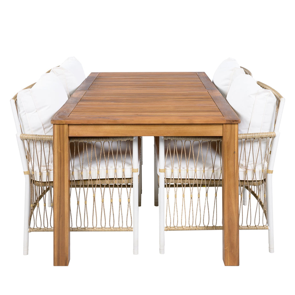 TOPMAX Patio 5pcs Wooden Dining Table Set