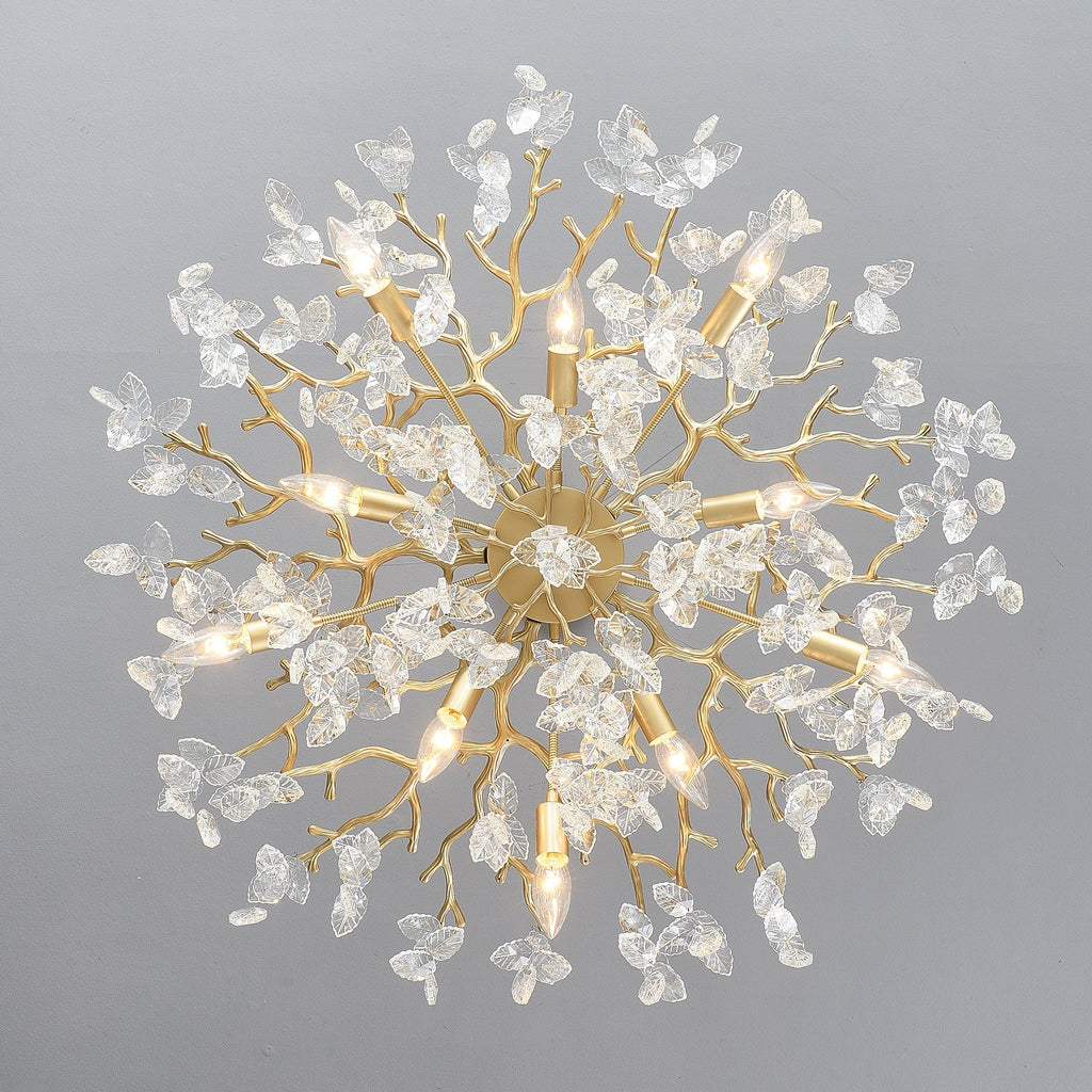 8-Light Crystal Gold Chandelier for Dining Room and Kitchen Island