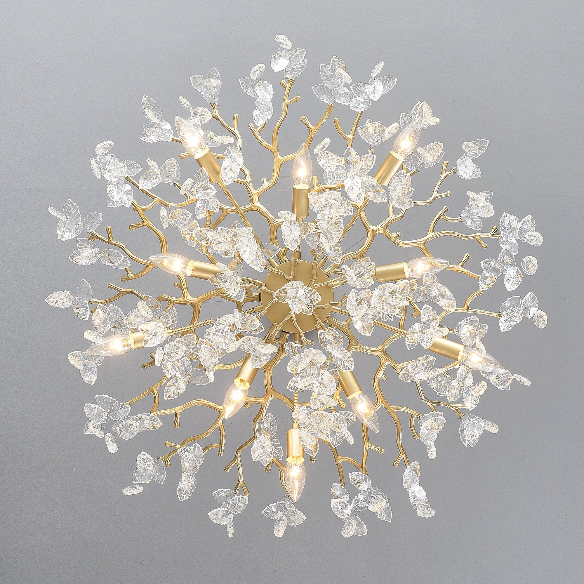 8-Light Crystal Gold Chandelier for Dining Room and Kitchen Island