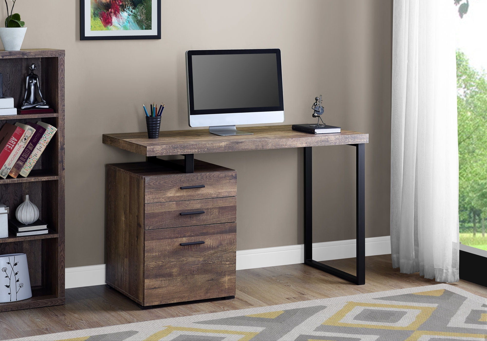 Computer Desk For Home Office, Left or Right Setup with Storage Drawers