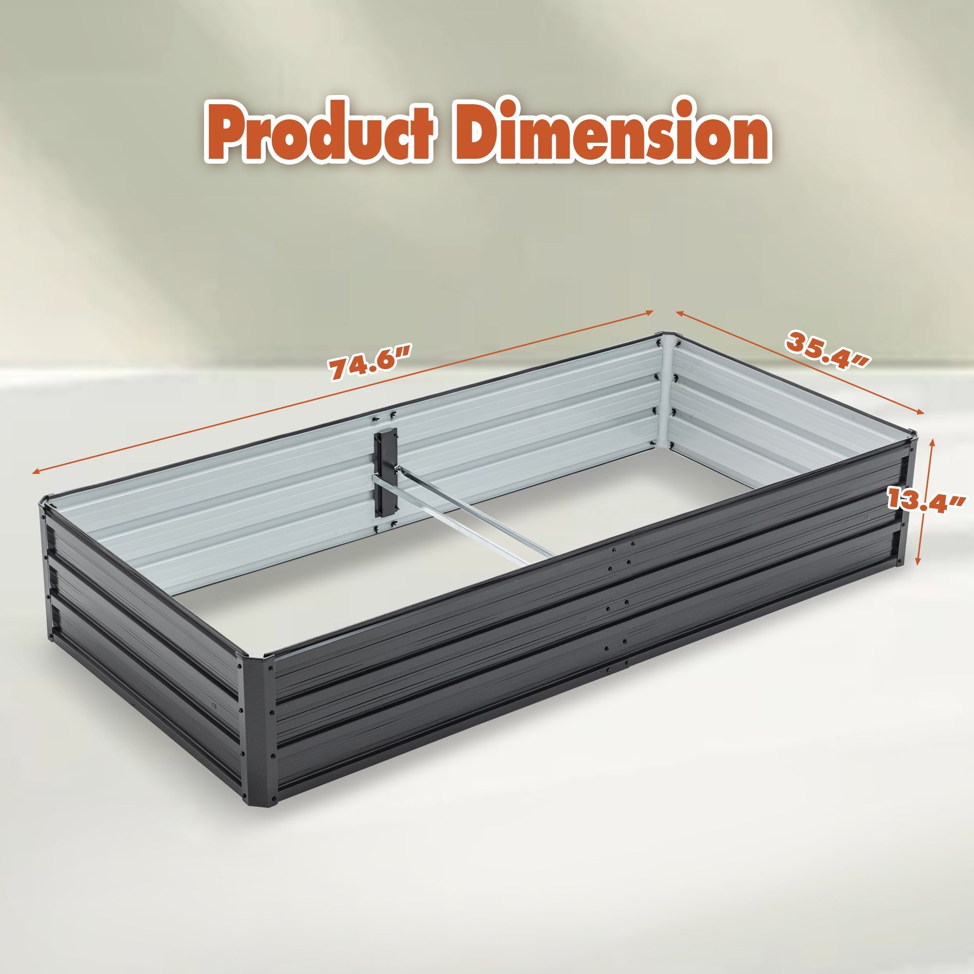6x3x1 FT Metal Raised Garden Bed Outdoor Planter
