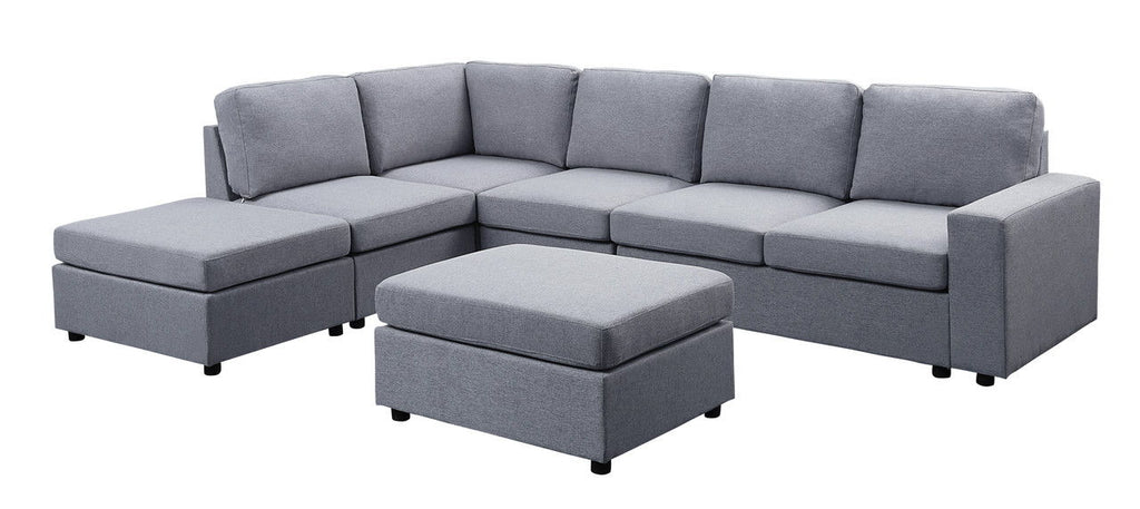 Marley 7-Seat Reversible Modular Sectional Sofa with Ottoman