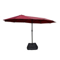 Double-Sided Outdoor Market Umbrella With Lights And Base