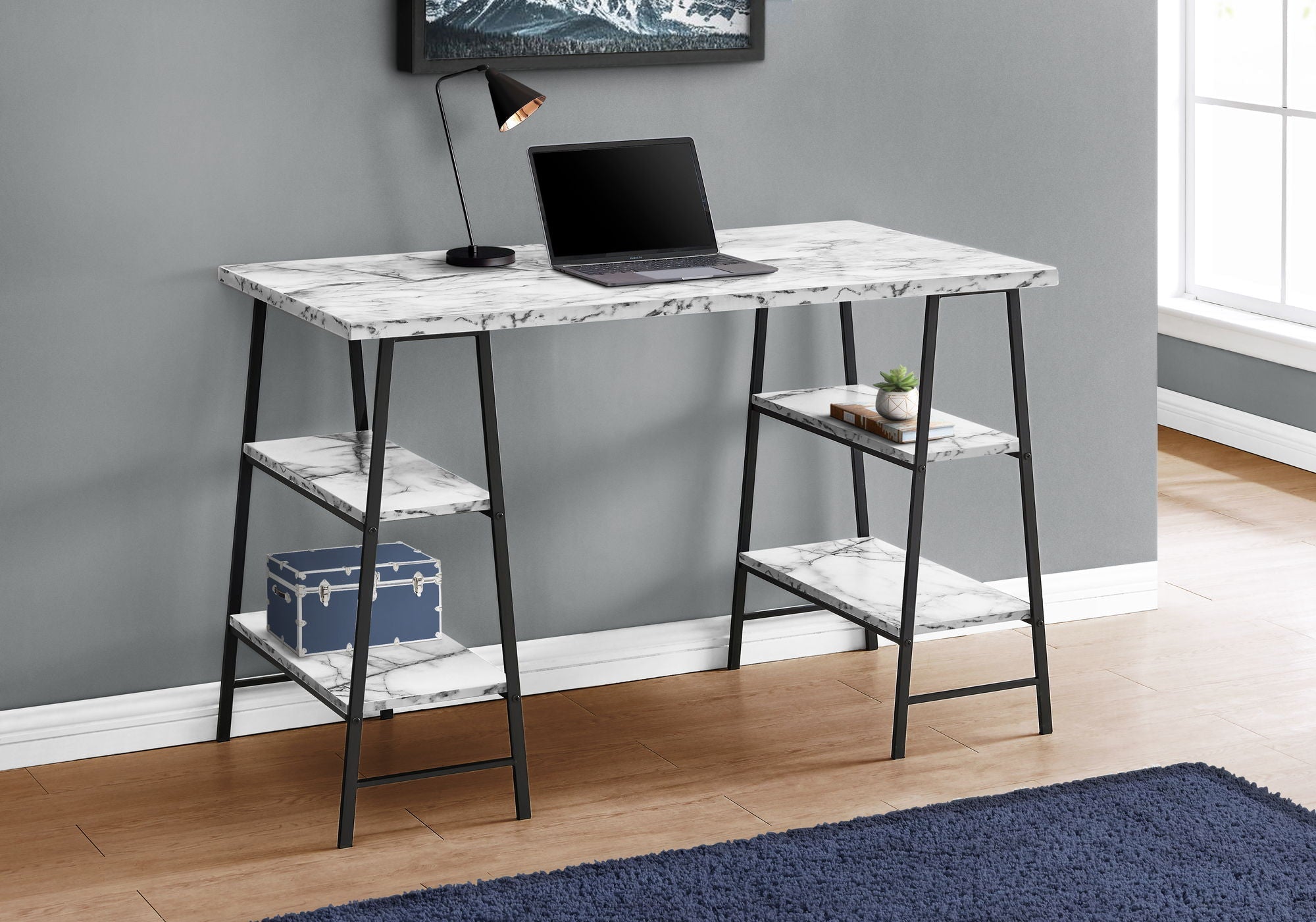 Computer Desk for Home Office with Storage Shelves