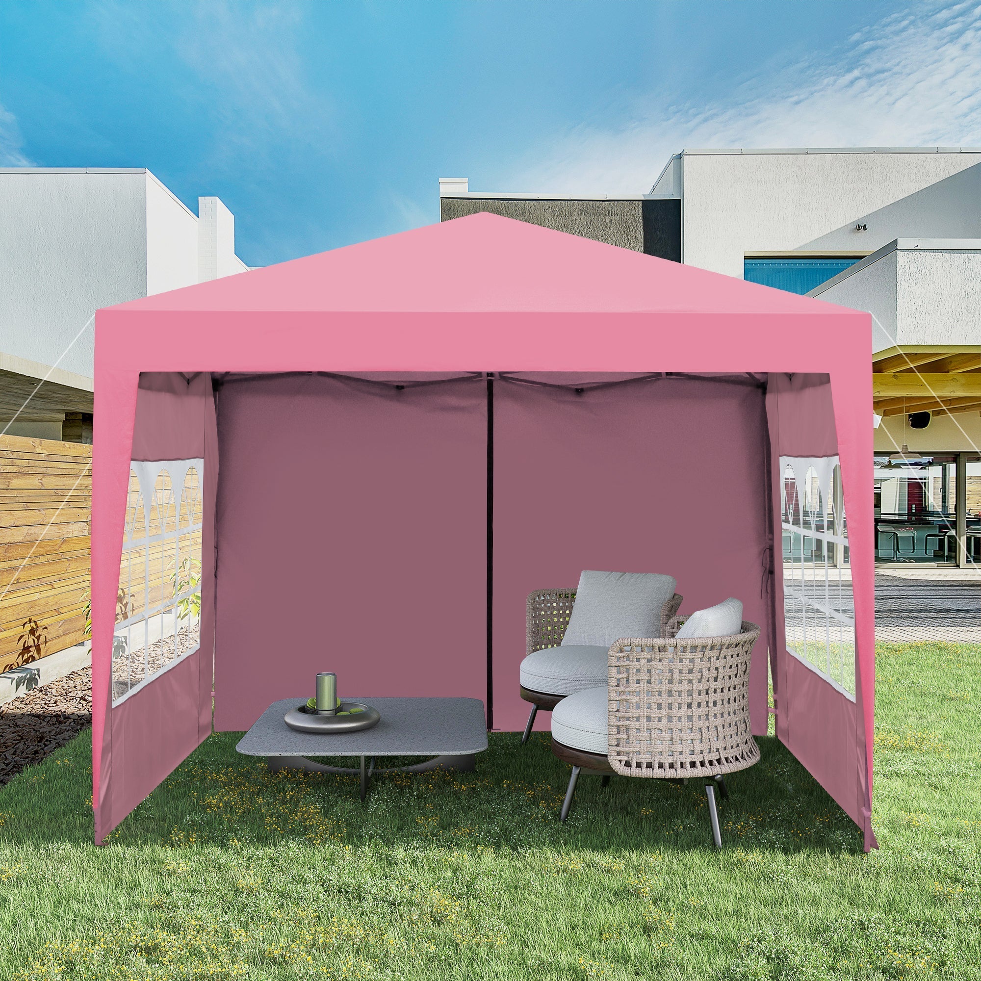 Outdoor 10x10 Ft Pop Up Gazebo Canopy Tent with Removable Sidewalls