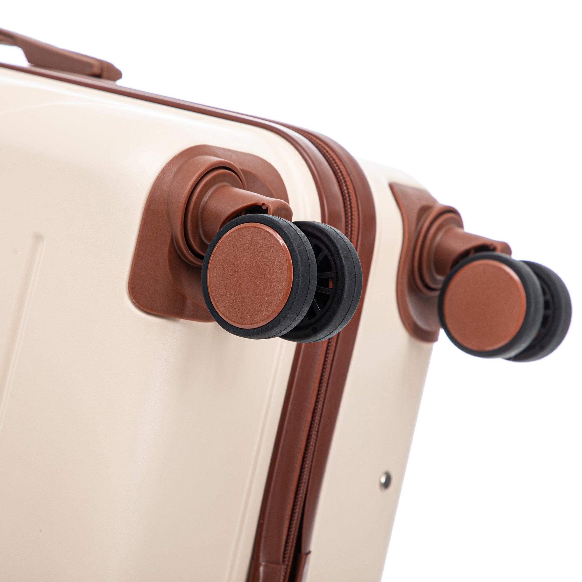 3-Piece ABS Spinner Wheel Luggage Set 20"/24"/28" Beige