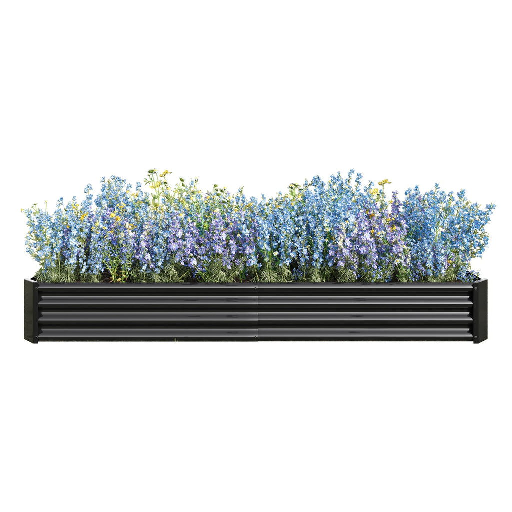 Raised Garden Bed Kit - Metal 7.6x3.7x0.98 ft Black