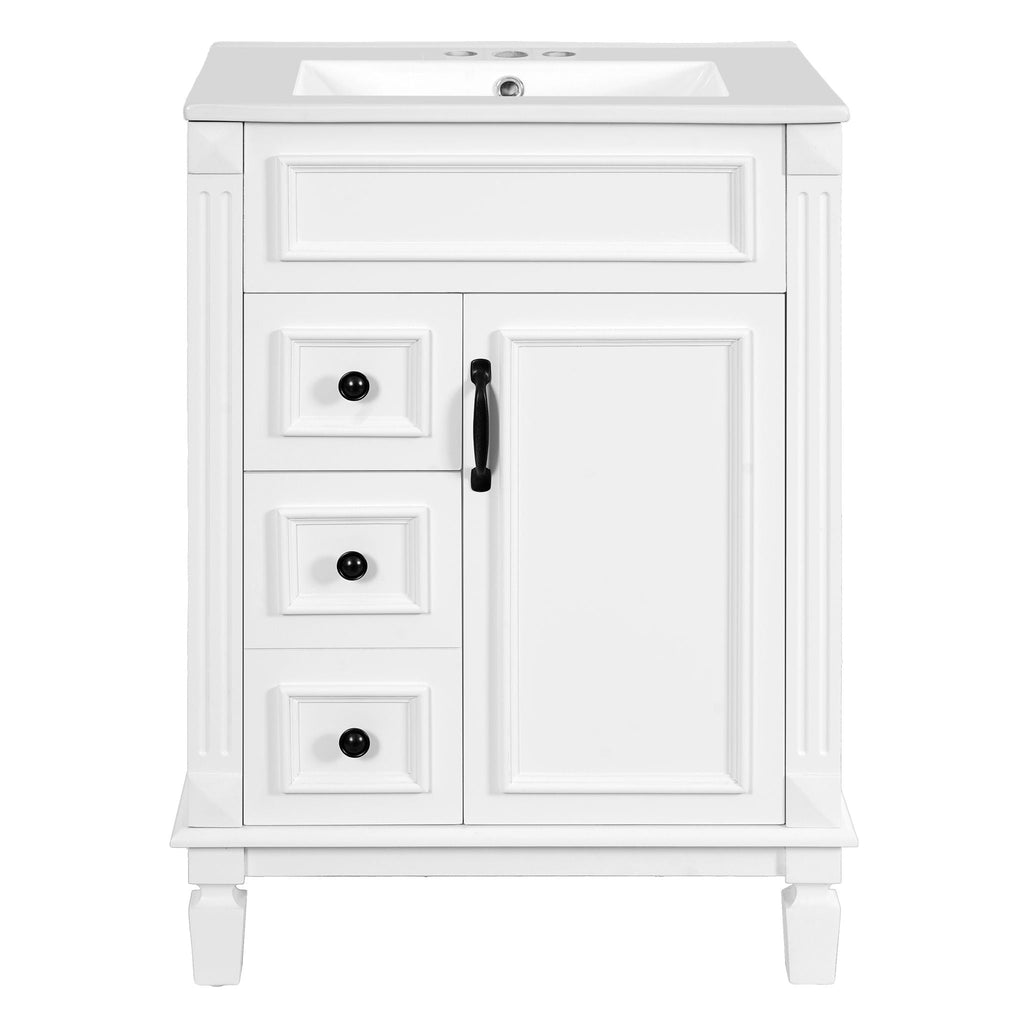 Bathroom Vanity With Sink, Compact Cabinet & 2 Drawers