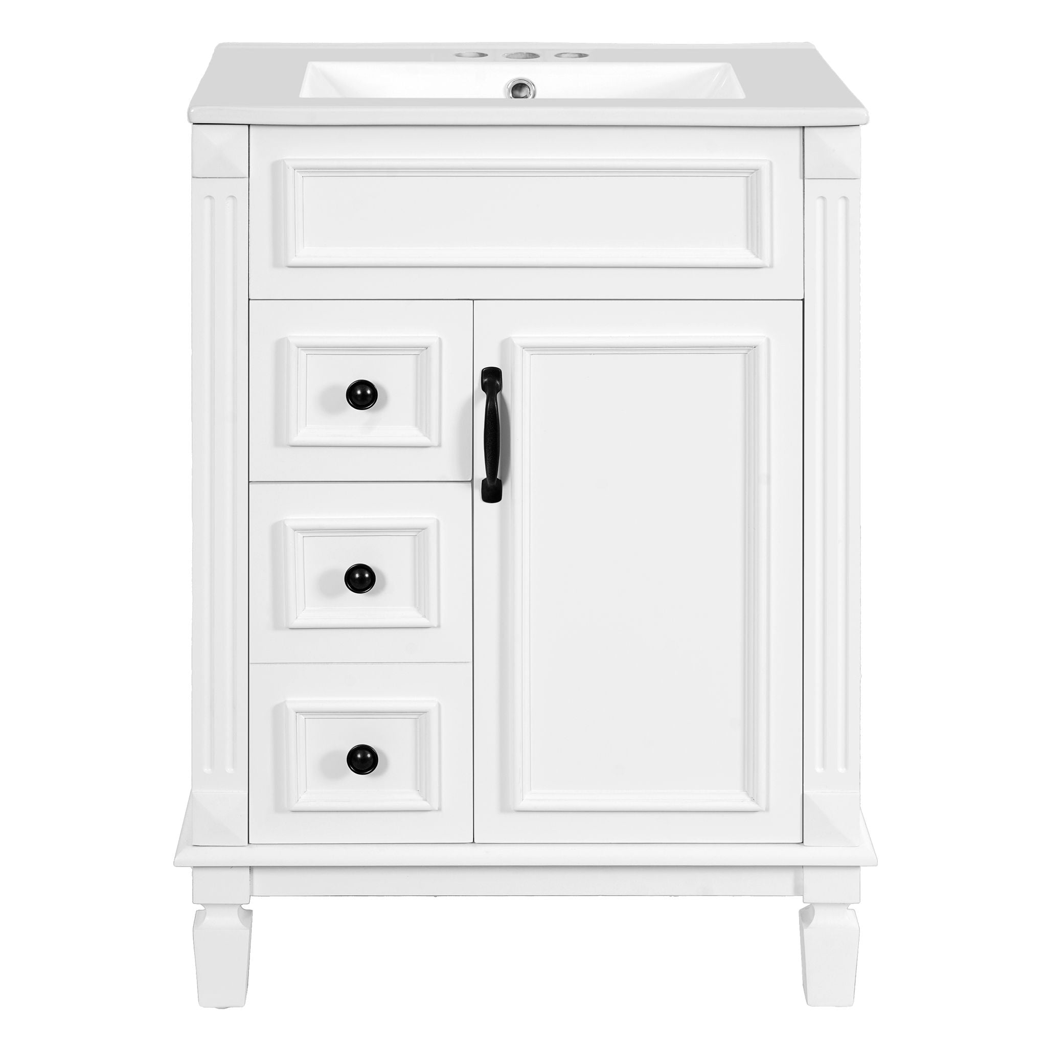 Bathroom Vanity With Sink, Compact Cabinet & 2 Drawers
