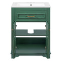 Bathroom Vanity With Integrated Sink, 2 Door Cabinet With Tip Out Drawer