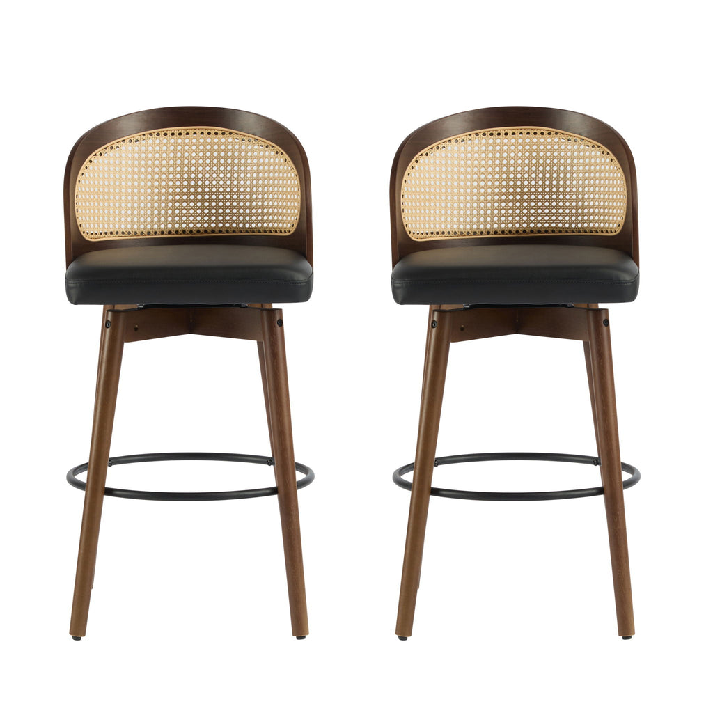 Como Indoor Wood Barstool Set of 2