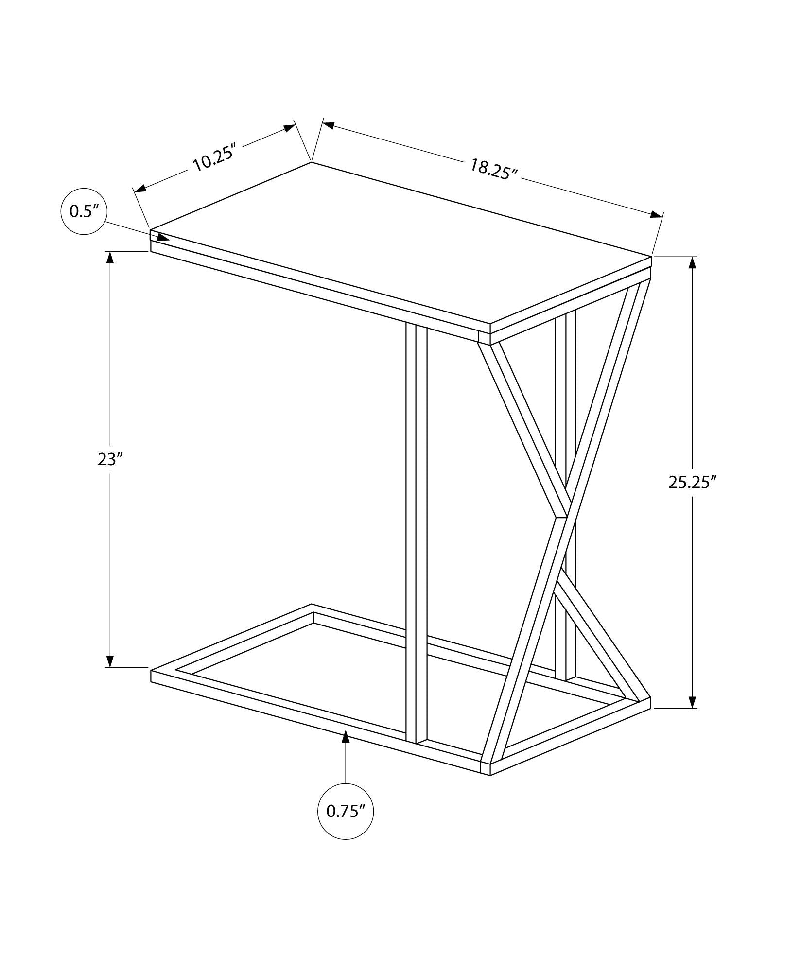 Accent Table C-Shaped - Contemporary Modern