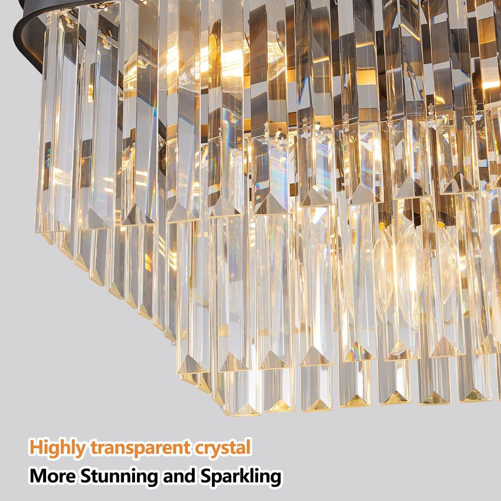 Rectangular Crystal Chandelier Adjustable