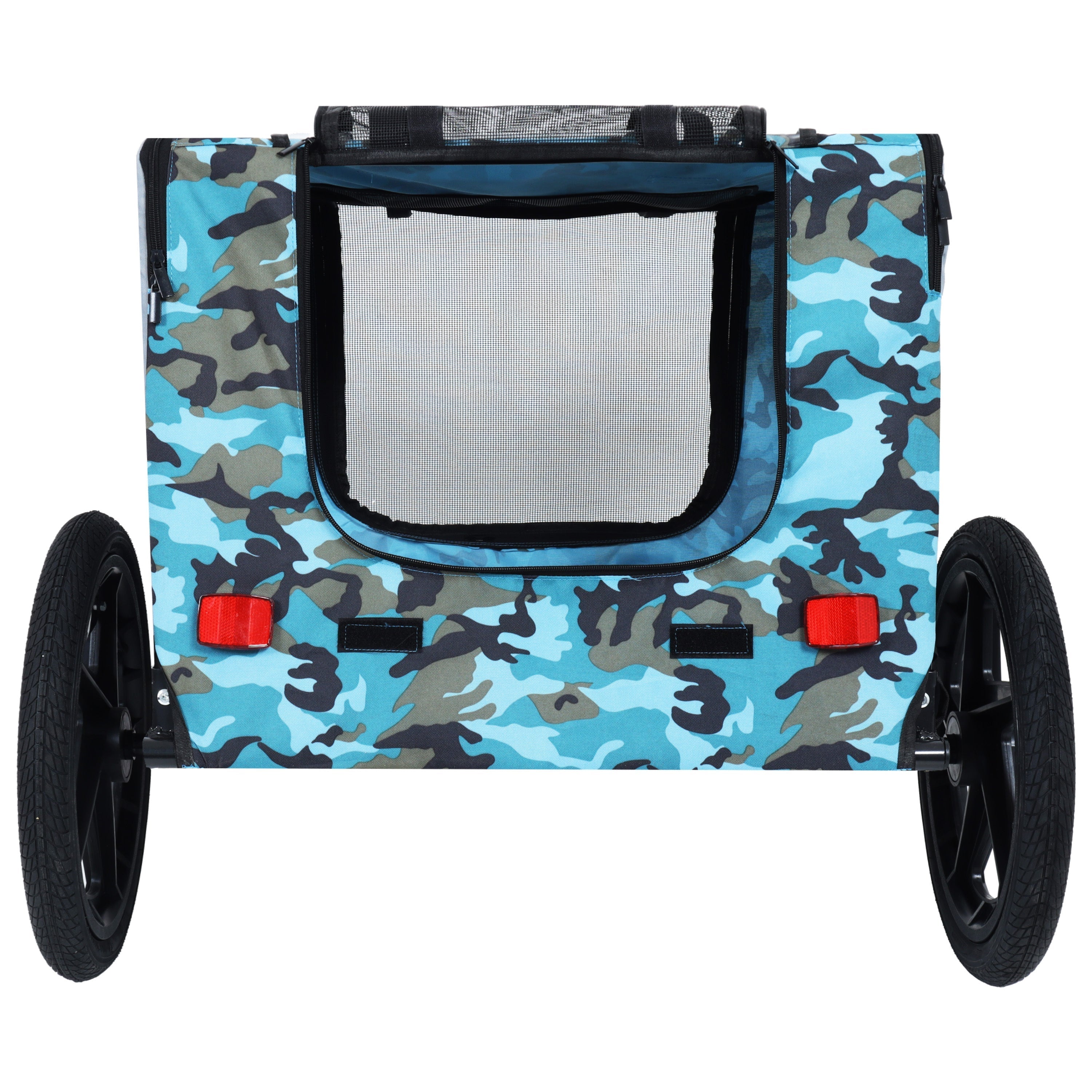 Outdoor Heavy Duty Collapsible Pet Bike Trailer with 16-Inch Wheels