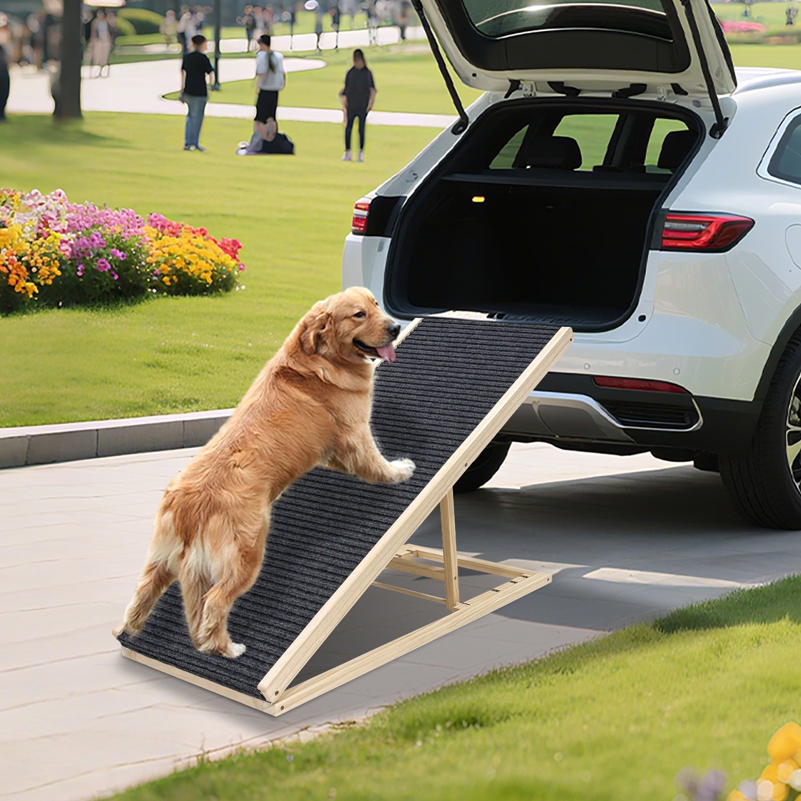 Upgraded Dog Ramp for Bed with Extra Wide Traction and Foldable Design