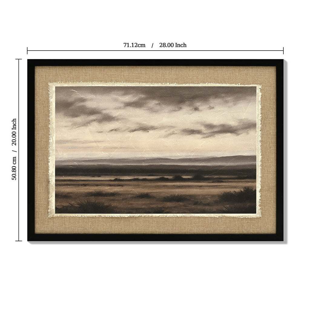 Vintage Landscape Large Framed Wall Art, 20x28 Inch Canvas Print