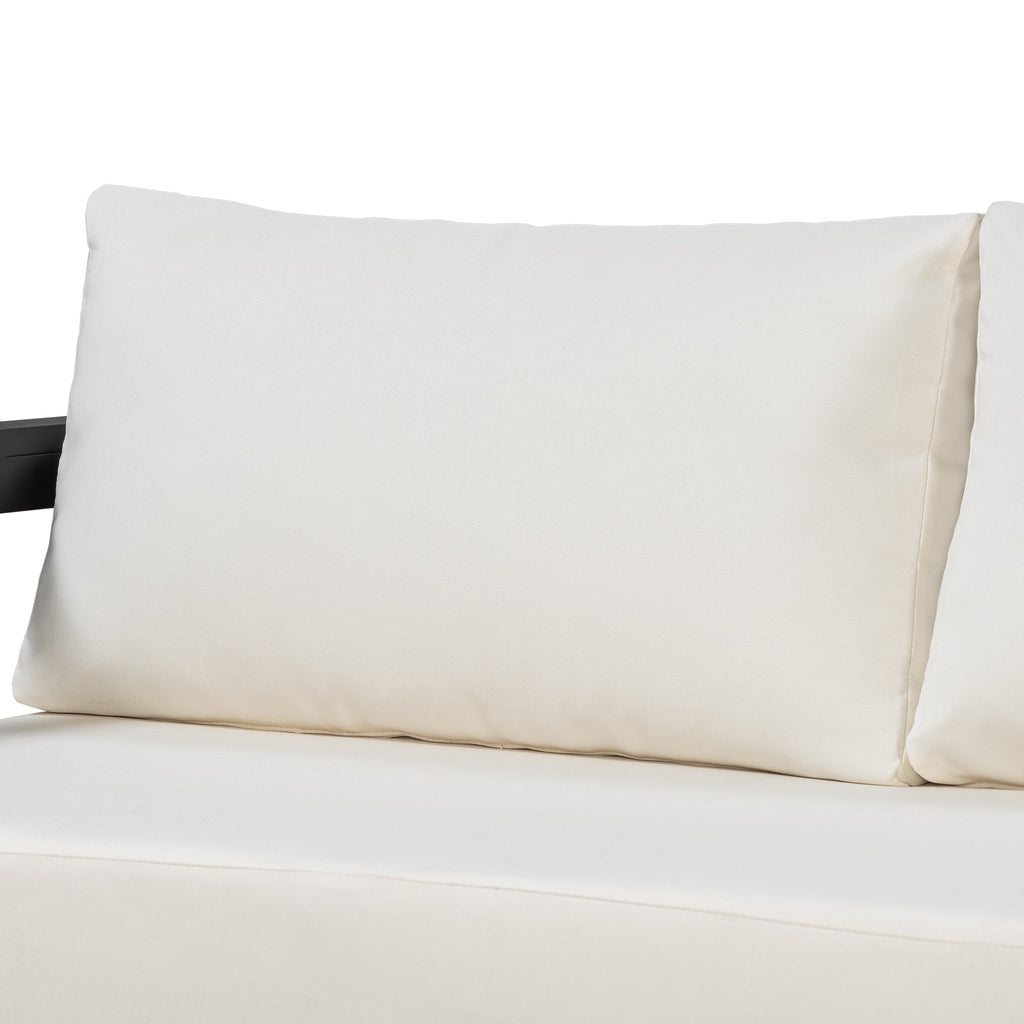 U_style Outdoor L-Shaped Sofa with Iron Frame and Ultra-Thick Cushions