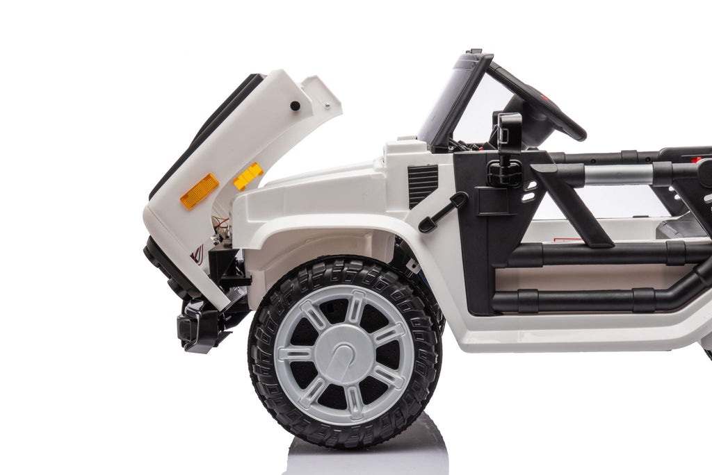 12V7A 30W*2 Four-Wheel Drive Seat One Button Start, Forward And Backward, High And Low Speed, Music, Front Light, Power Display, Two Doors Can Open, 2.4G R / C, Seat Belt Four Wheel Absorber