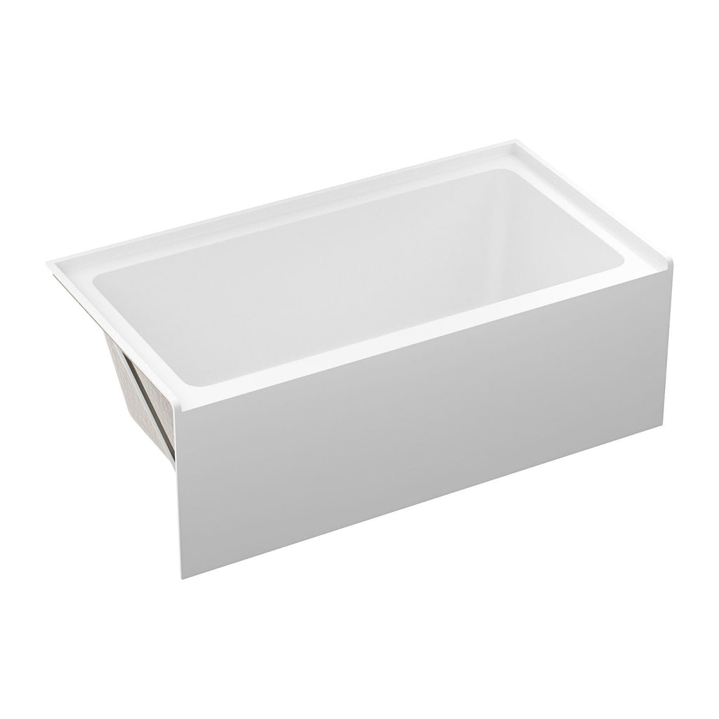 Alcove Soaking Bathtub With Skirt - Back-To-Wall Design, Compact - Glossy White