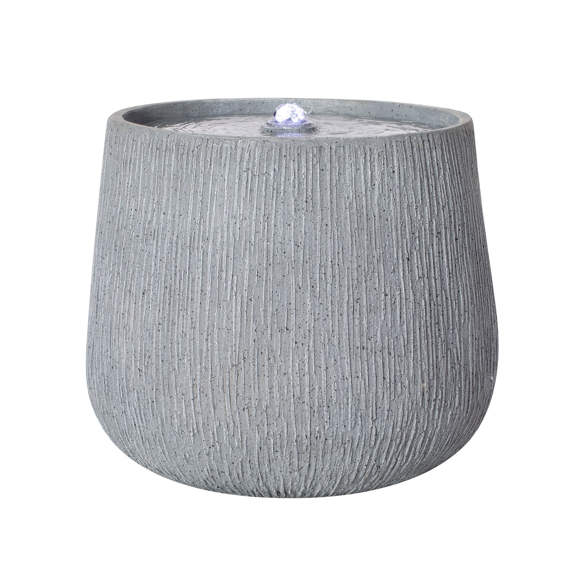 12.99" Gray Polyresin Outdoor Water Fountain with LED Light