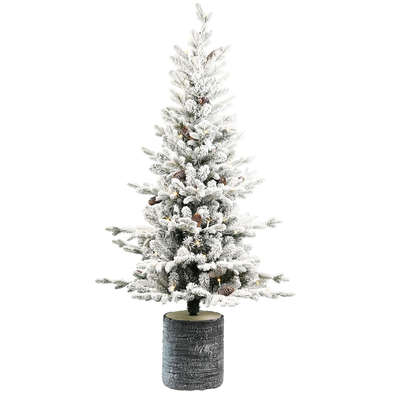 2FT Flocked Christmas Tree with Pot Base