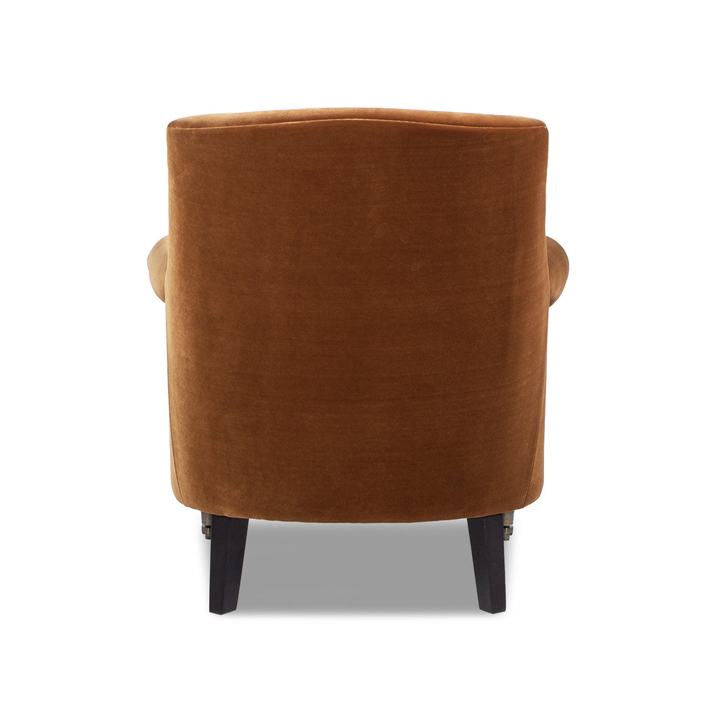Eloise 30' Pleated Sock Arm Accent Armchair, Burnt Orange Performance Velvet