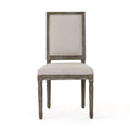 Traditional Style Dining Chair Set With Fabric Upholstery
