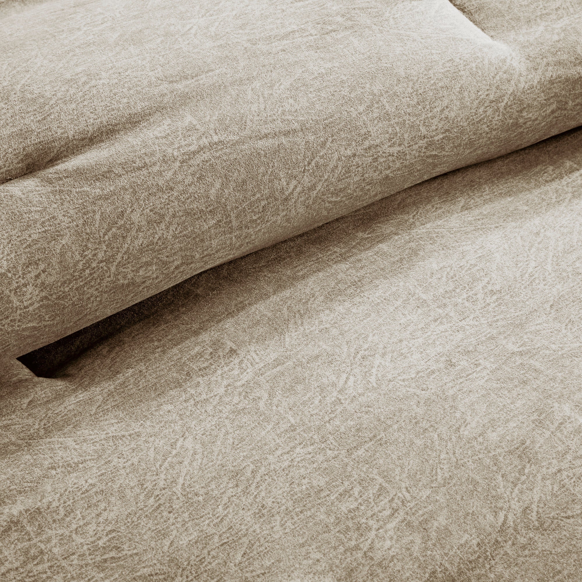 7 Piece Faux Suede Comforter Set Tan California King