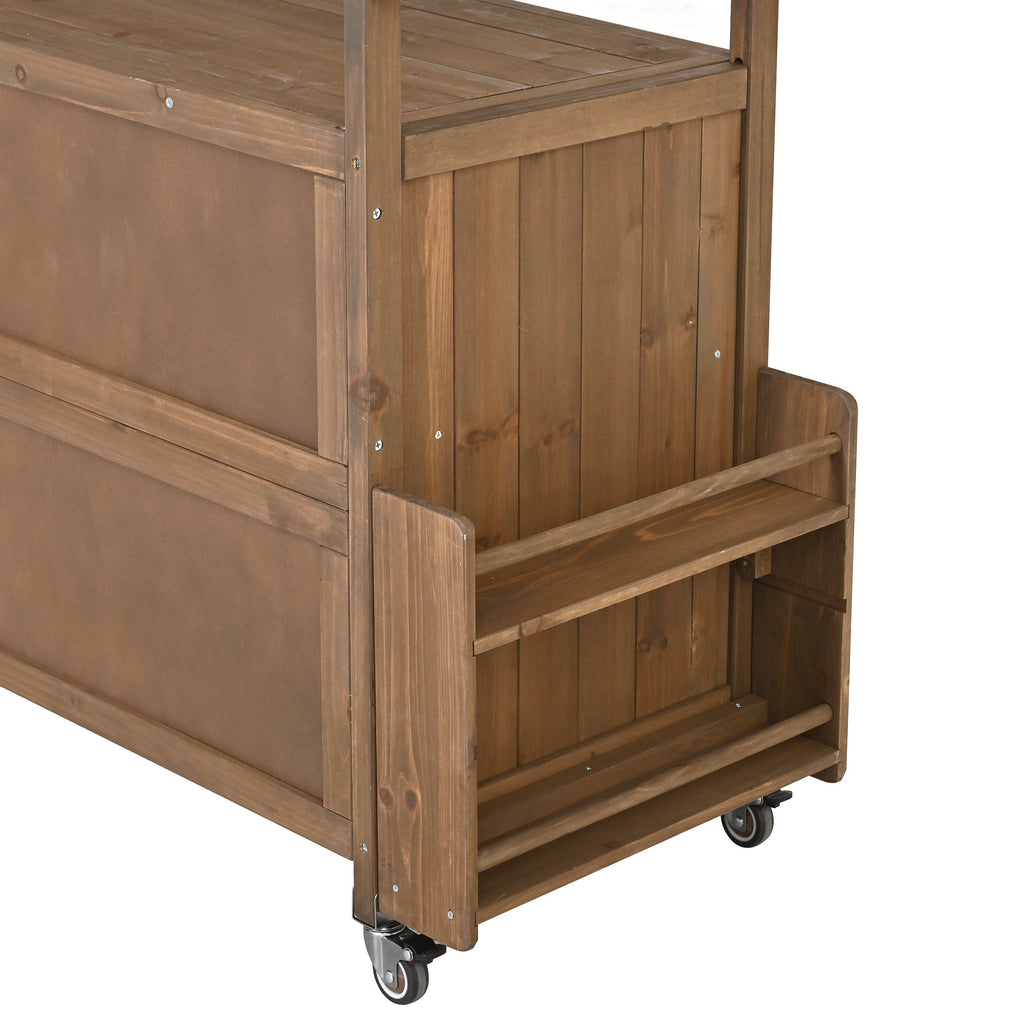 54.33' Farmhouse Rolling Outdoor Kitchen Cart