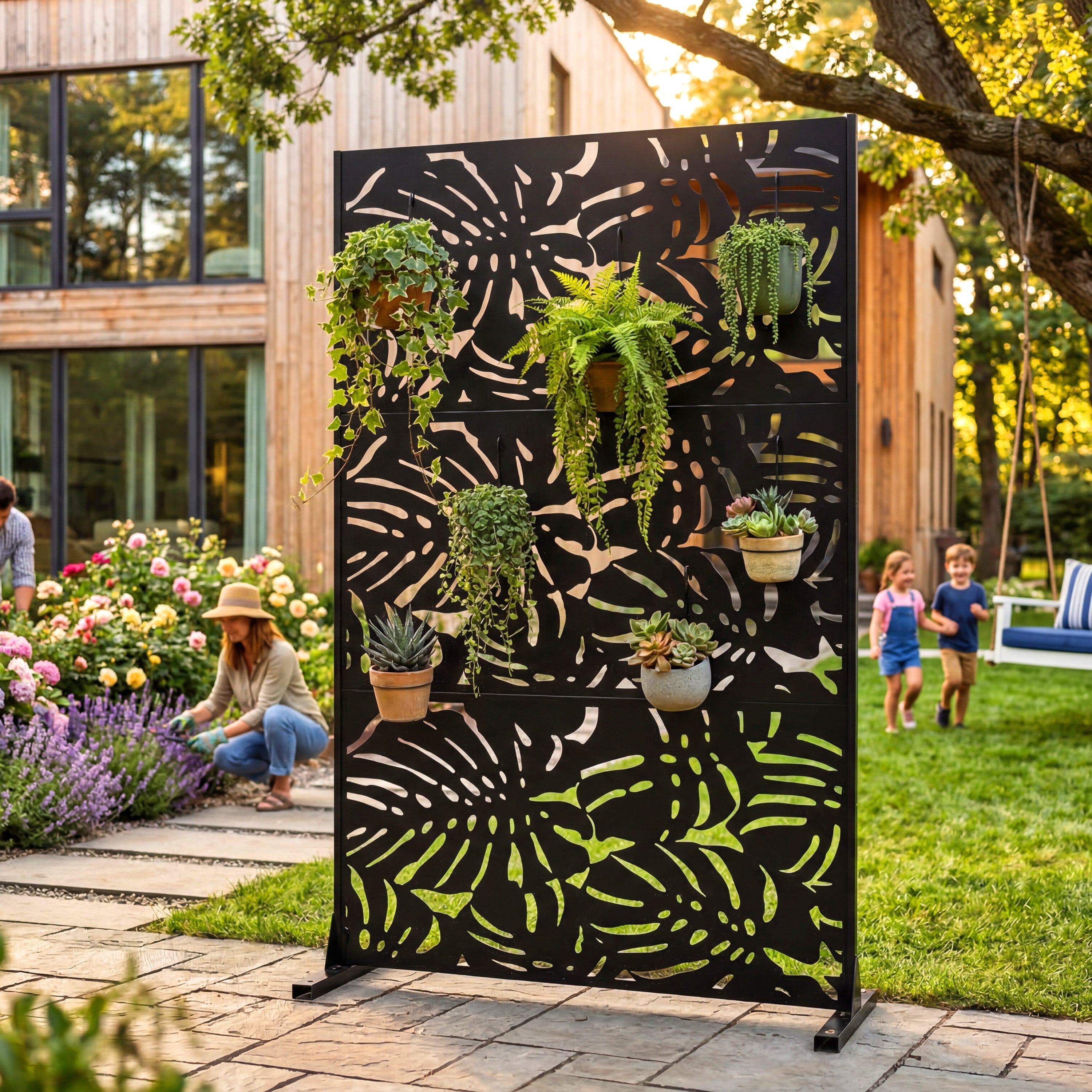 Metal Privacy Screens 3.3Ft x 6Ft Outdoor and Indoor Divider