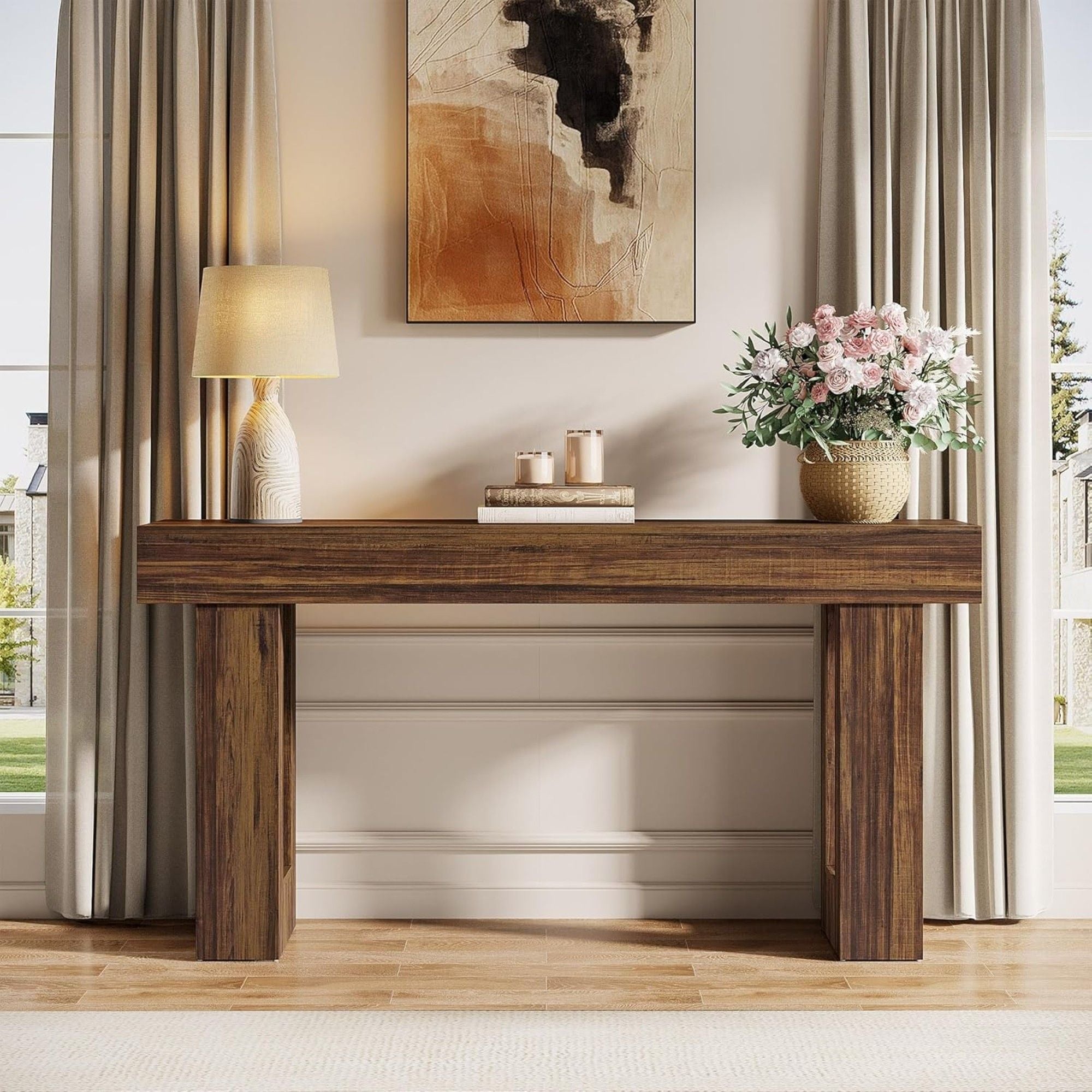 Console Table, Extra Long Narrow Sofa Table for Living Hallway