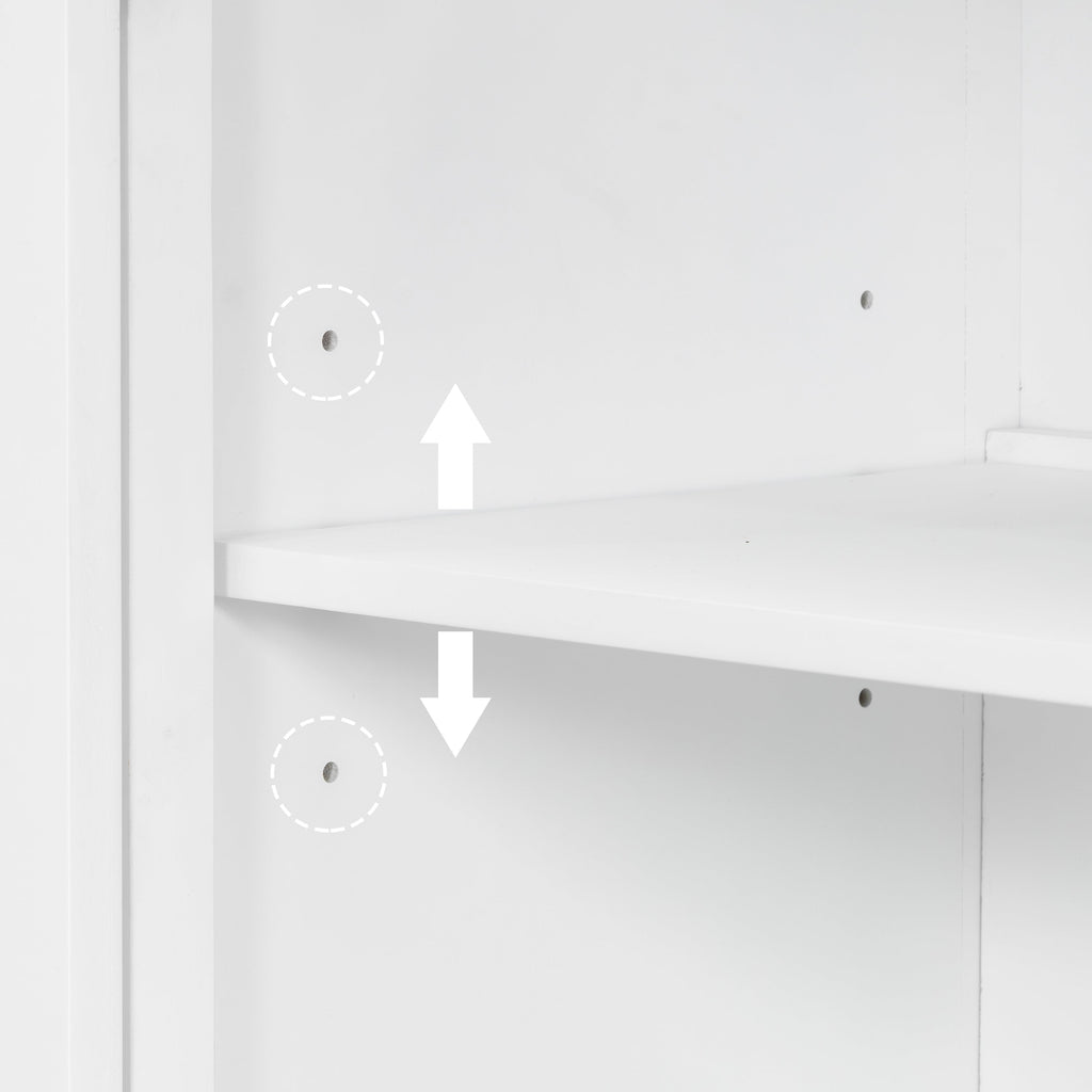 Storage Cabinet 3 Doors Stylish Style White