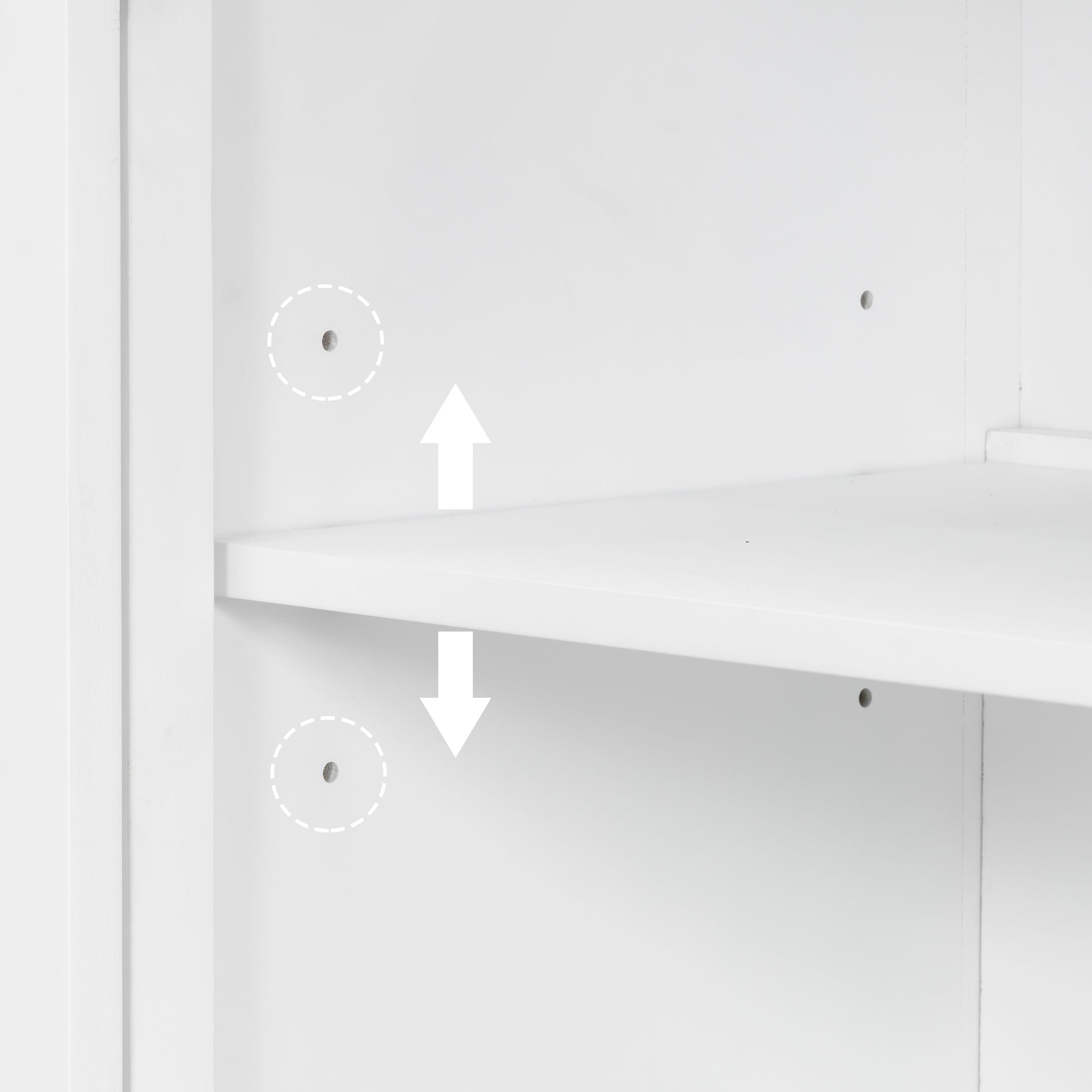 Storage Cabinet 3 Doors Stylish Style White