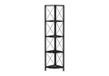 4-Tier Corner Bookshelf with Marble Look and Metal Frame