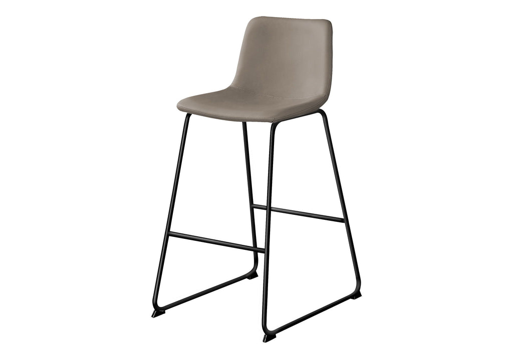 Bar Height Office Chair with Curved Backrest and Leather-Look Upholstery