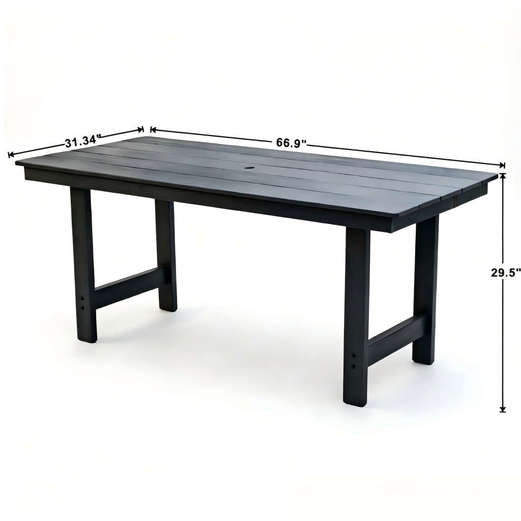 HDPE Outdoor Patio Dining Set with 6 Chairs