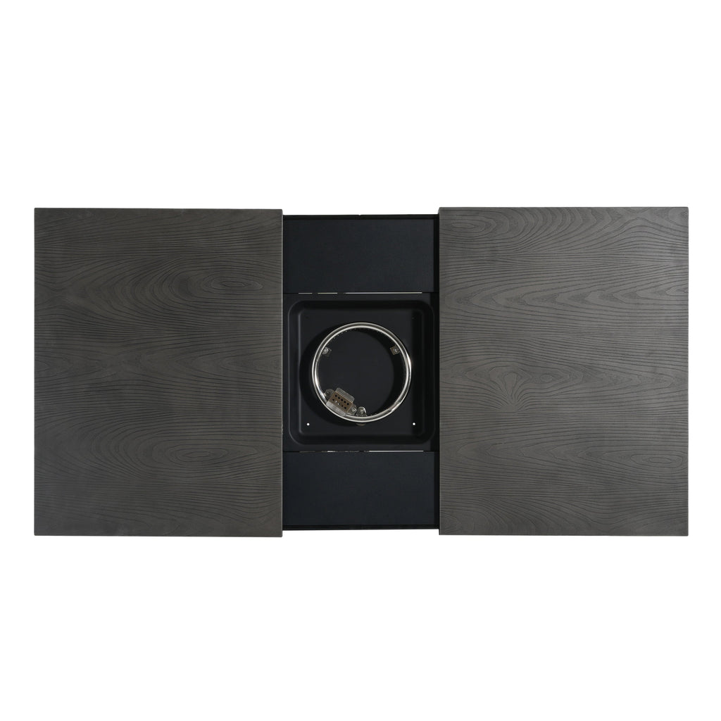 Extendable Rectangle Aluminum Alloy Fire Pit Table, 50,000 BTU