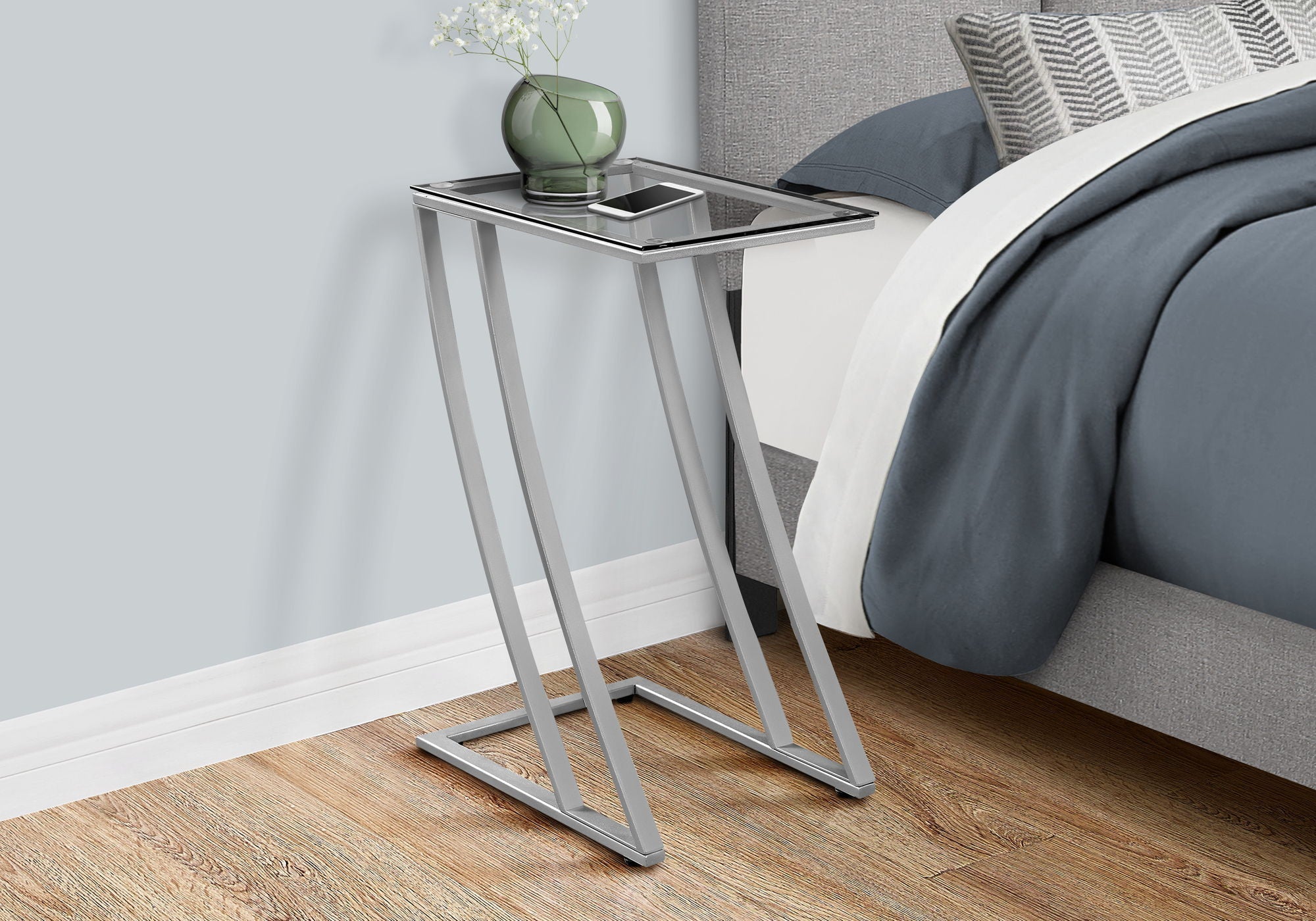 Accent Table C-Shaped with Sturdy Construction