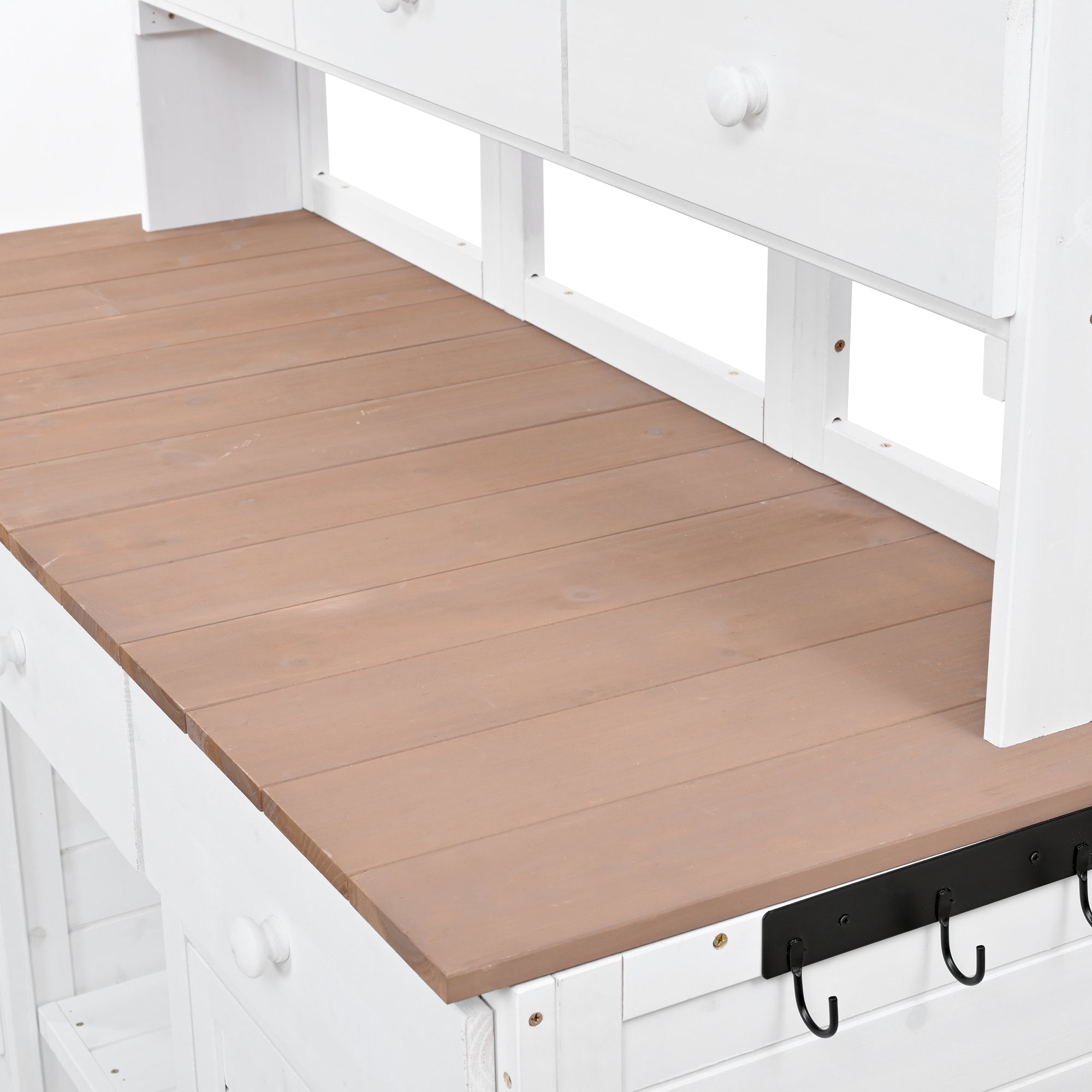 TOPMAX 65.7" Tall Garden Potting Bench Table with Hutch