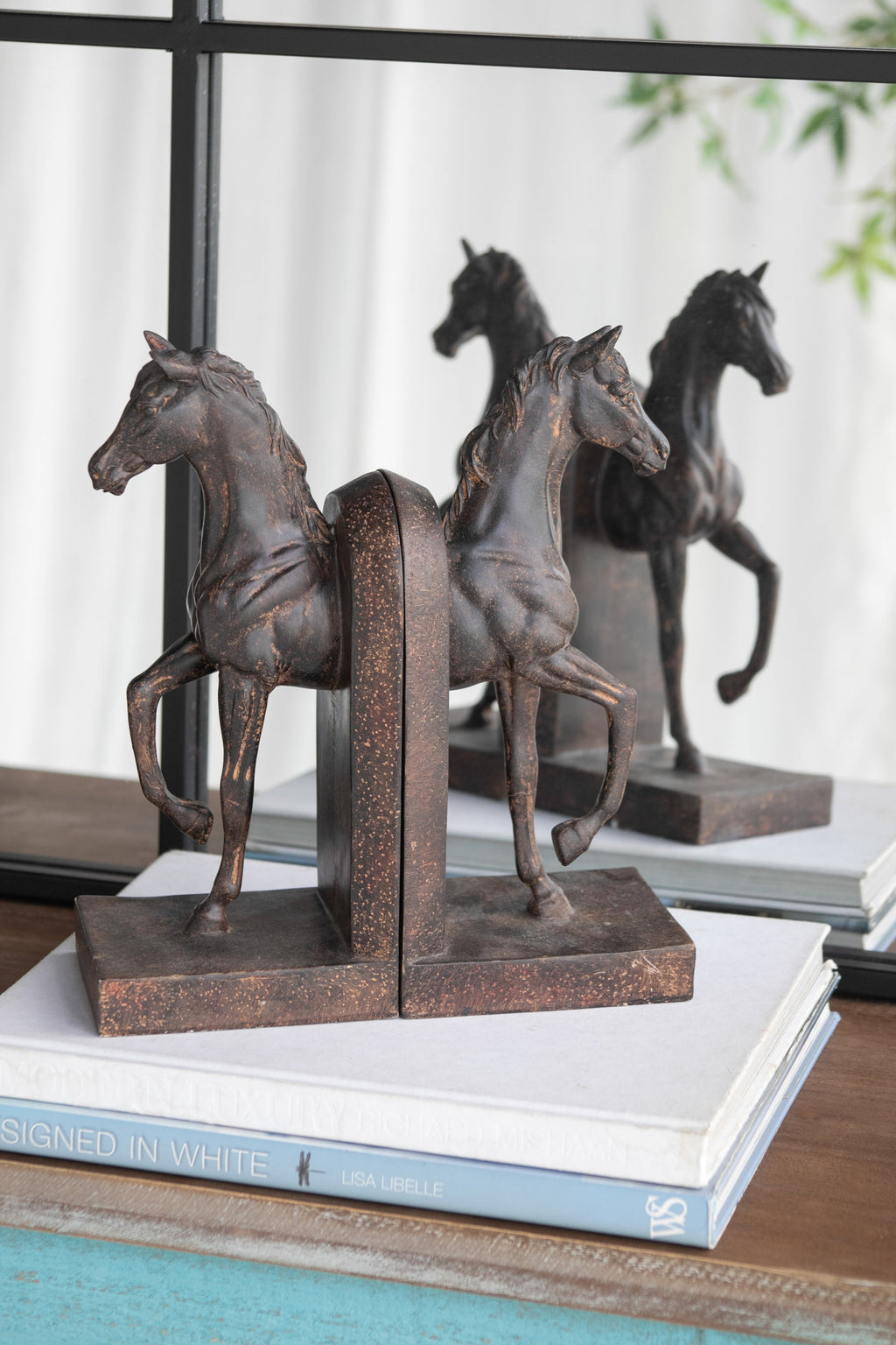 S/2 5x4x10.5' Trotting Horse Bookends